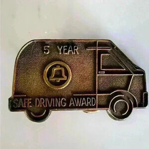 Bell Telephone - 5 Year Safe Driving Record - Truck Brass Belt Buckle